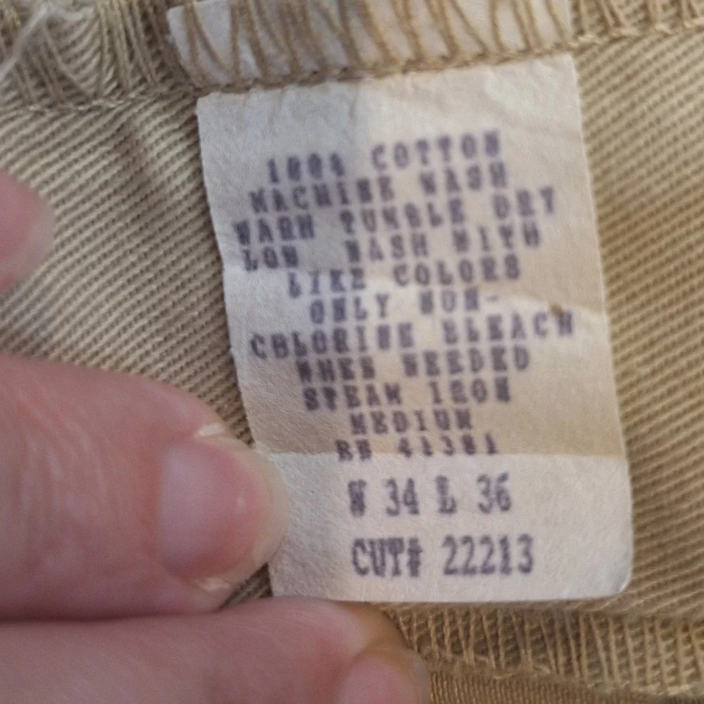 Vtg Polo Ralph Lauren Chino Pants Sz 34x36(32×27) Pleated Cuffed USA Made Preppy